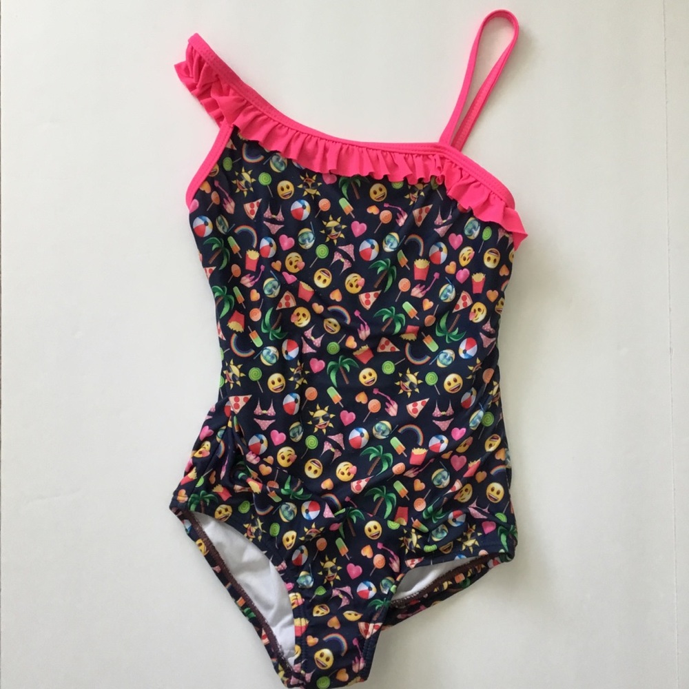 Emoji Girl’s Swimsuit One Piece Blue Size S 6/6X